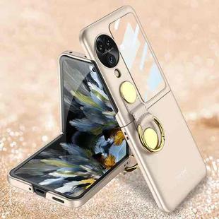 For OPPO Find N3 Flip GKK Integrated Ultra-thin Rotating Ring Full Coverage Phone Case(Gold)