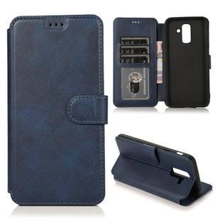 For Samsung Galaxy A6 Plus / A9 Star Lite Calf Texture Magnetic Buckle Horizontal Flip Leather Case with Holder & Card Slots & Wallet & Photo Frame(Blue)
