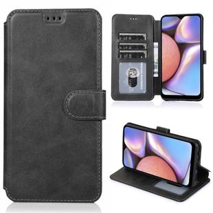 For Samsung Galaxy A10s Calf Texture Magnetic Buckle Horizontal Flip Leather Case with Holder & Card Slots & Wallet & Photo Frame(Black)