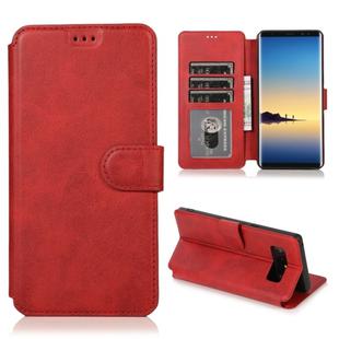 For Samsung Galaxy Note 8 Calf Texture Magnetic Buckle Horizontal Flip Leather Case with Holder & Card Slots & Wallet & Photo Frame(Red)