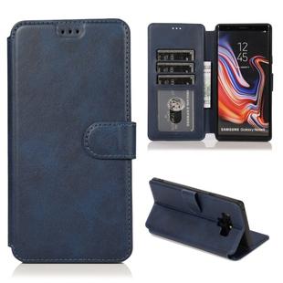 For Samsung Galaxy Note9 Calf Texture Magnetic Buckle Horizontal Flip Leather Case with Holder & Card Slots & Wallet & Photo Frame(Blue)