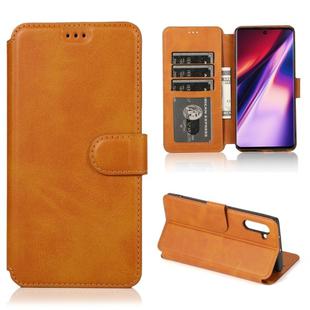 For Samsung Galaxy Note 10 Calf Texture Magnetic Buckle Horizontal Flip Leather Case with Holder & Card Slots & Wallet & Photo Frame(Khaki)