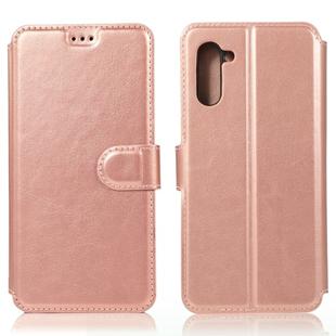 For Samsung Galaxy Note 10 Calf Texture Magnetic Buckle Horizontal Flip Leather Case with Holder & Card Slots & Wallet & Photo Frame(Rose Gold)