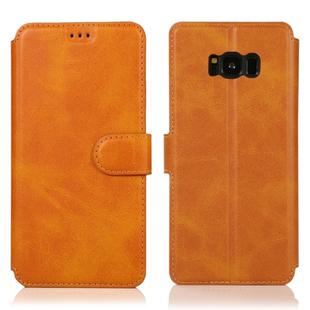 For Samsung Galaxy S8 Calf Texture Magnetic Buckle Horizontal Flip Leather Case with Holder & Card Slots & Wallet & Photo Frame(Khaki)