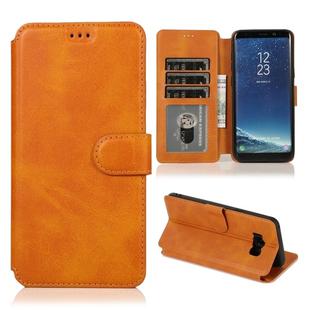 For Samsung Galaxy S8 Plus Calf Texture Magnetic Buckle Horizontal Flip Leather Case with Holder & Card Slots & Wallet & Photo Frame(Khaki)