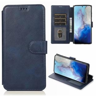 For Samsung Galaxy S20 Calf Texture Magnetic Buckle Horizontal Flip Leather Case with Holder & Card Slots & Wallet & Photo Frame(Blue)