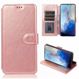 For Samsung Galaxy S20 Calf Texture Magnetic Buckle Horizontal Flip Leather Case with Holder & Card Slots & Wallet & Photo Frame(Rose Gold)