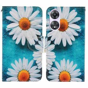 For OPPO A58 4G Colored Drawing Pattern Leather Phone Case(Daisy)