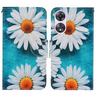 For OPPO A78 4G Colored Drawing Pattern Leather Phone Case(Daisy)