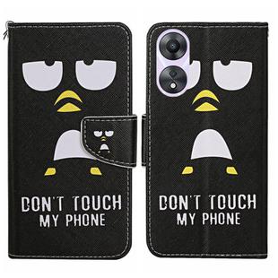 For OPPO A78 4G Colored Drawing Pattern Leather Phone Case(Penguin)