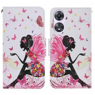 For OPPO A78 4G Colored Drawing Pattern Leather Phone Case(Dancing Girl)
