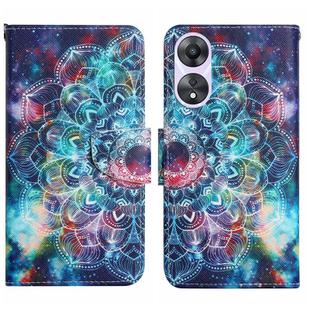 For OPPO A78 4G Colored Drawing Pattern Leather Phone Case(Star Mandala)