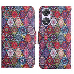 For OPPO A78 4G Colored Drawing Pattern Leather Phone Case(Diamond Kaleidoscope)
