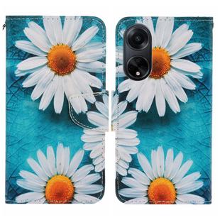 For OPPO A98 Colored Drawing Pattern Leather Phone Case(Daisy)