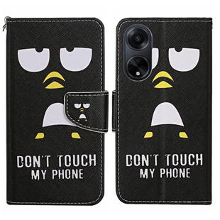 For OPPO A98 Colored Drawing Pattern Leather Phone Case(Penguin)