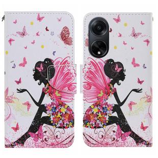 For OPPO A98 Colored Drawing Pattern Leather Phone Case(Dancing Girl)