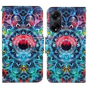 For OPPO A98 Colored Drawing Pattern Leather Phone Case(Mandala)