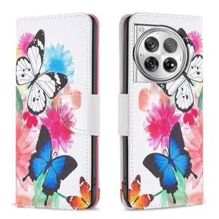For OnePlus 12 5G Drawing Pattern Leather Phone Case(Butterflies)