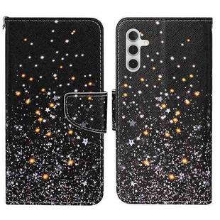 For Samsung Galaxy A05S Colored Drawing Pattern Leather Phone Case(Black Pentagram)