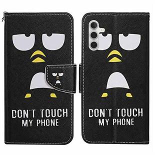 For Samsung Galaxy A05S Colored Drawing Pattern Leather Phone Case(Penguin)