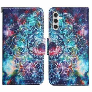 For Samsung Galaxy S24 5G Colored Drawing Pattern Leather Phone Case(Star Mandala)