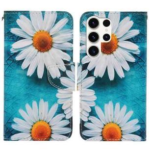 For Samsung Galaxy S24 Ultra 5G Colored Drawing Pattern Leather Phone Case(Daisy)