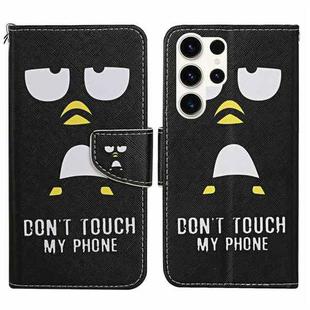 For Samsung Galaxy S24 Ultra 5G Colored Drawing Pattern Leather Phone Case(Penguin)