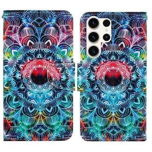 For Samsung Galaxy S24 Ultra 5G Colored Drawing Pattern Leather Phone Case(Mandala)