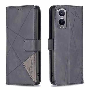 For OnePlus Nord CE4 Lite Global BF05 Magnetic Buckle Rhombus Texture Leather Phone Case(Black)