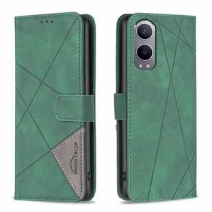 For OnePlus Nord CE4 Lite Global BF05 Magnetic Buckle Rhombus Texture Leather Phone Case(Green)