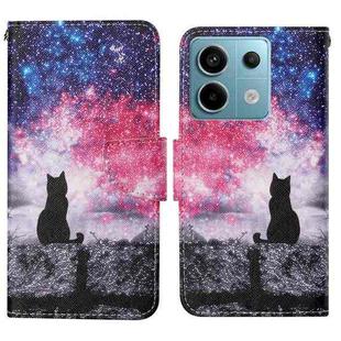 For Xiaomi Redmi Note 13 Pro 5G Colored Drawing Pattern Leather Phone Case(Star Sky Cat)