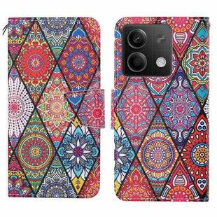 For Xiaomi Redmi Note 13 Colored Drawing Pattern Leather Phone Case(Diamond Totem)