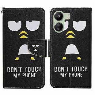 For Xiaomi Redmi 13C Colored Drawing Pattern Leather Phone Case(Penguin)