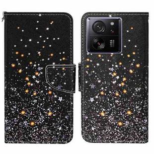 For Xiaomi Redmi 13T Colored Drawing Pattern Leather Phone Case(Black Pentagram)