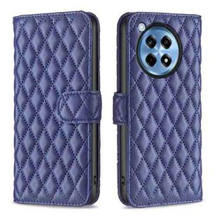 For OnePlus 12R Diamond Lattice Wallet Flip Leather Phone Case(Blue)