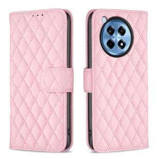 For OnePlus 12R Diamond Lattice Wallet Flip Leather Phone Case(Pink)