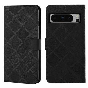 For Google Pixel 8 Pro Ethnic Style Embossed Pattern Leather Phone Case(Black)