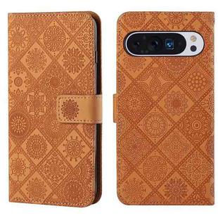 For Google Pixel 9 / 9 Pro Ethnic Style Embossed Pattern Leather Phone Case(Brown)