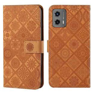 For Motorola Moto G 2023 Ethnic Style Embossed Pattern Leather Phone Case(Brown)