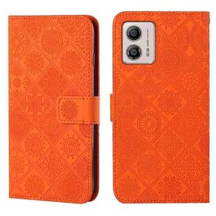 For Motorola Moto G53 Ethnic Style Embossed Pattern Leather Phone Case(Orange)