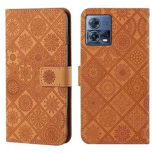 For Motorola Moto S30 Pro Ethnic Style Embossed Pattern Leather Phone Case(Brown)