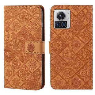 For Motorola Moto X30 Pro Ethnic Style Embossed Pattern Leather Phone Case(Brown)