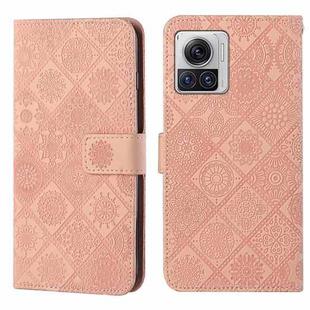 For Motorola Moto X30 Pro Ethnic Style Embossed Pattern Leather Phone Case(Pink)