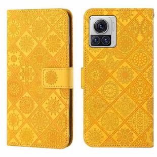 For Motorola Moto X30 Pro Ethnic Style Embossed Pattern Leather Phone Case(Yellow)