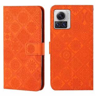 For Motorola Moto X30 Pro Ethnic Style Embossed Pattern Leather Phone Case(Orange)