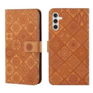 For Samsung Galaxy S24+ 5G Ethnic Style Embossed Pattern Leather Phone Case(Brown)