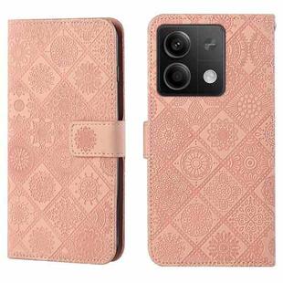 For Xiaomi Redmi Note 13 Ethnic Style Embossed Pattern Leather Phone Case(Pink)