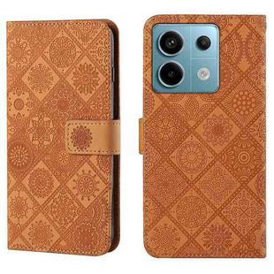 For Xiaomi Redmi Note 13 Pro 5G Ethnic Style Embossed Pattern Leather Phone Case(Brown)