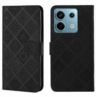 For Xiaomi Redmi Note 13 Pro 5G Ethnic Style Embossed Pattern Leather Phone Case(Black)