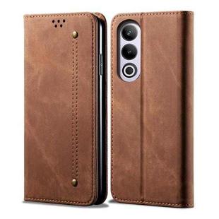 For OnePlus Ace 3V / Nord CE4 Denim Texture Casual Style Horizontal Flip Leather Case(Brown)